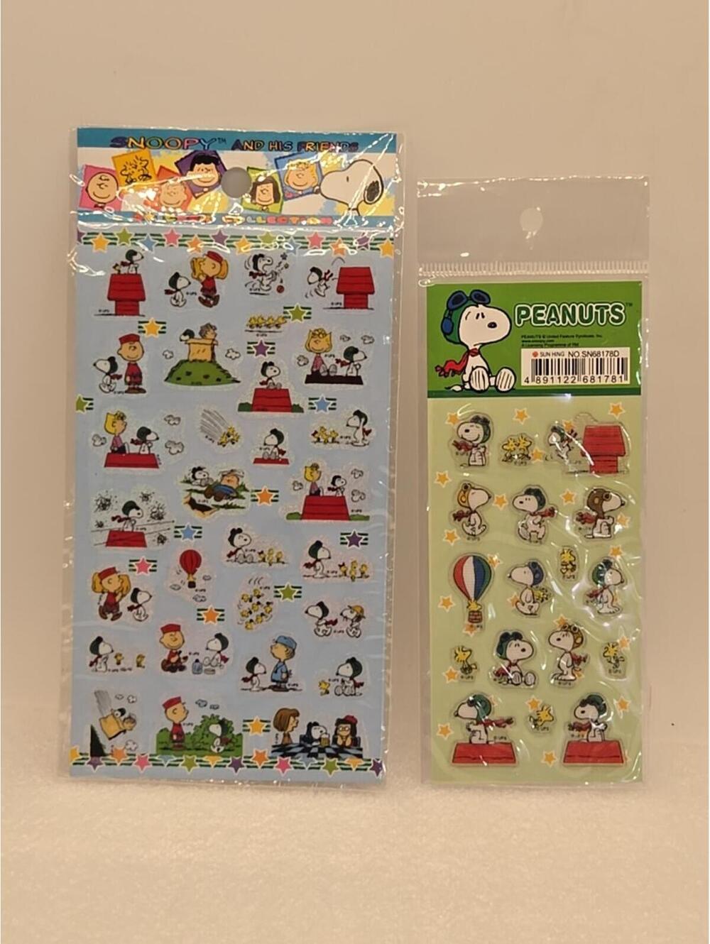 Snoopy and his Friends Sticker Collection & Peanuts Sticker Pack Total 47 Sealed